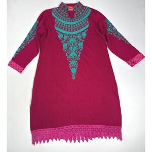 Zigma Kurti Tunic Dress Embroidered‎ Long Sleeve Top XXL